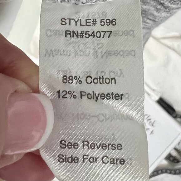 CAbi Gray Hourglass Heather Marled Gray Fleece Jacket M # 596 Metallic Buttons - Picture 10 of 12